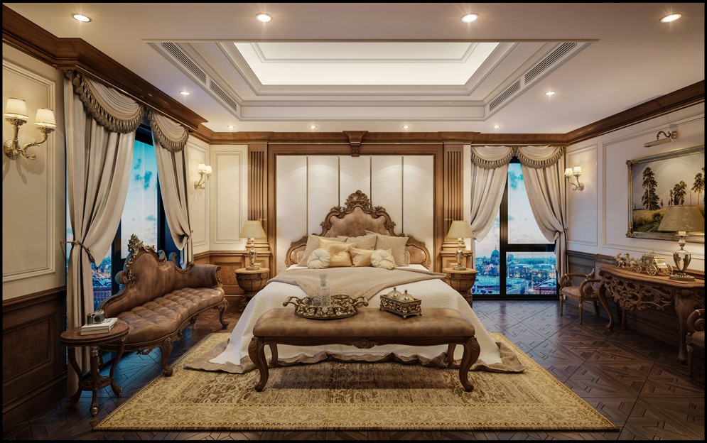 Phòng ngủ chung cư phong cách cổ điển