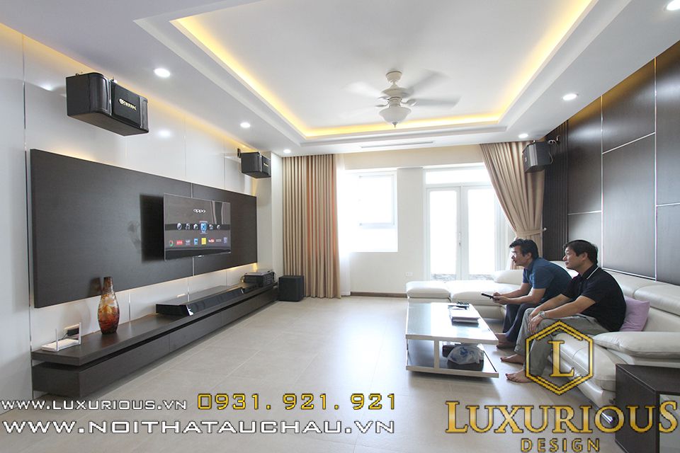 Thiết kế nội thất phòng khách chung cư Thái Hà