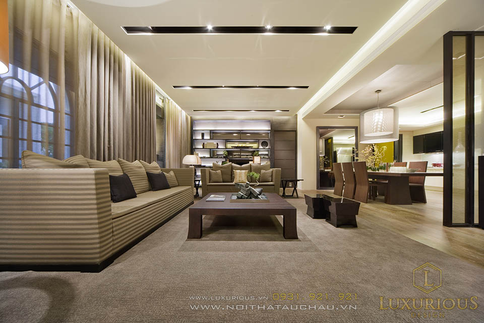 Thiết kế nội thất phòng khách chung cư cao cấp 150m2