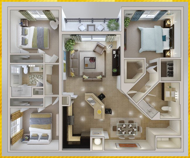 Mẫu thiết kế căn hộ chung cư siêu đẹp