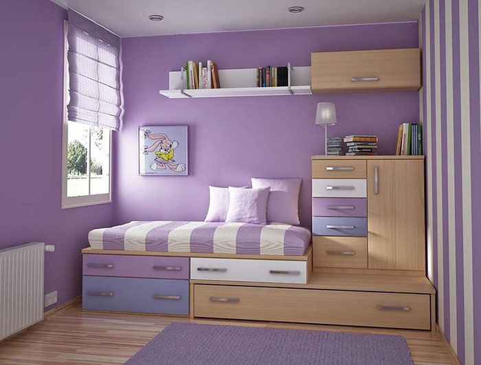 Nội thất giường tích hợp tủ áo phù hợp cho phòng nhỏ