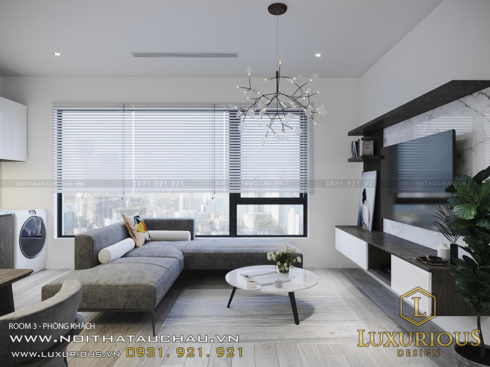 Thiết kế phòng khách chung cư Apartment Long Biên
