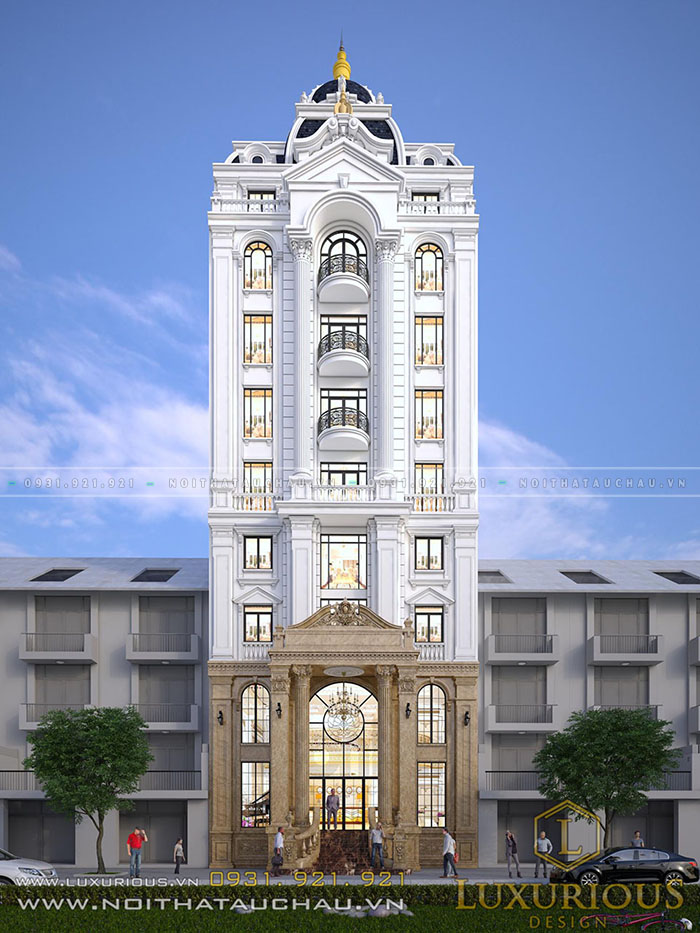 Mẫu thiết kế kiến trúc khách sạn 5 sao tân cổ điển