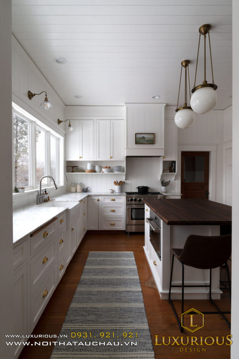 Phòng bếp nhỏ xinh tạo cảm giác rộng rãi trong thiết kế