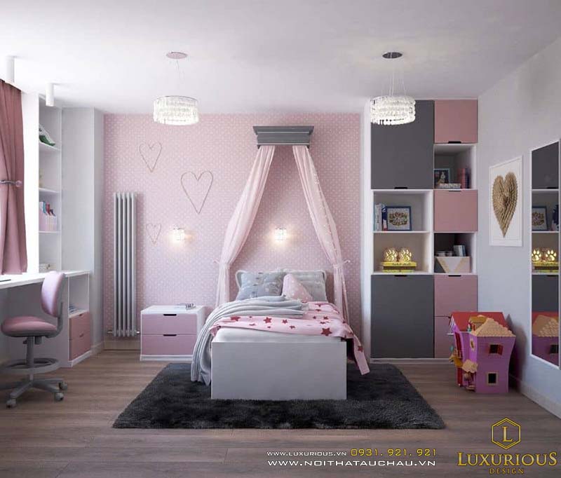 Tổng hơp 20+ Mẫu thiết kế nội thất phòng ngủ cho bé trai, bé gái cực xinh