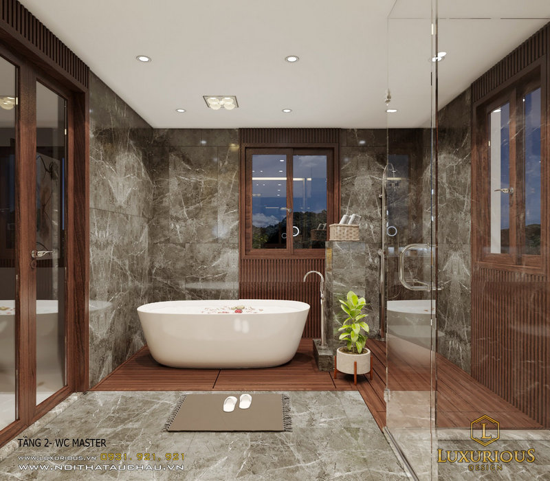Thiết kế nội thất phòng tắm phong cách hiện đại 