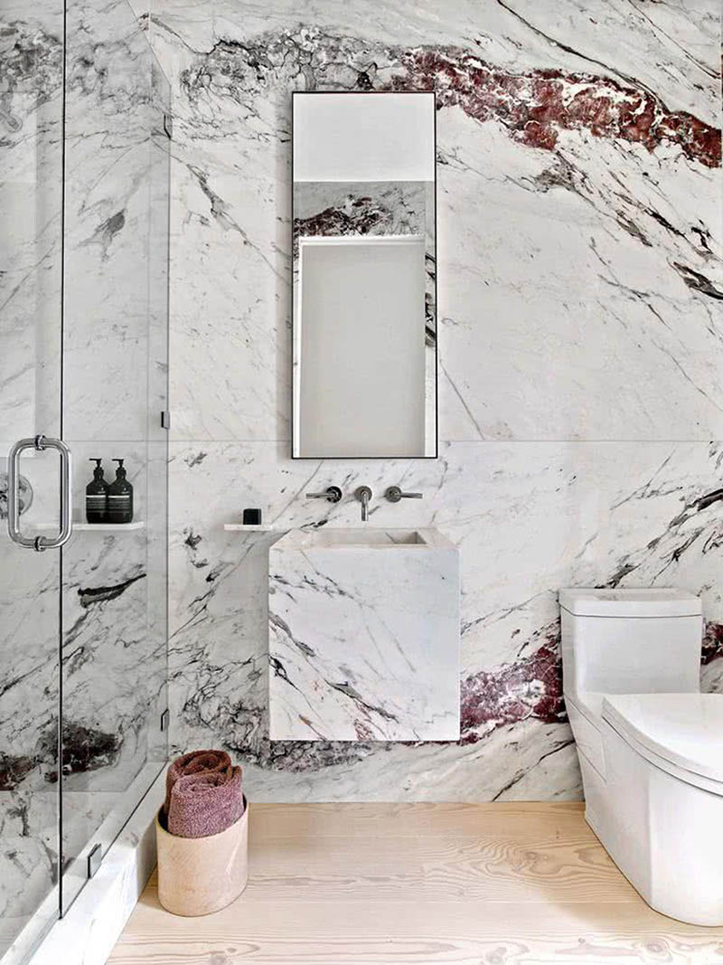 Xu hướng thiết kế nhà vệ sinh đẹp với đá cẩm thạch