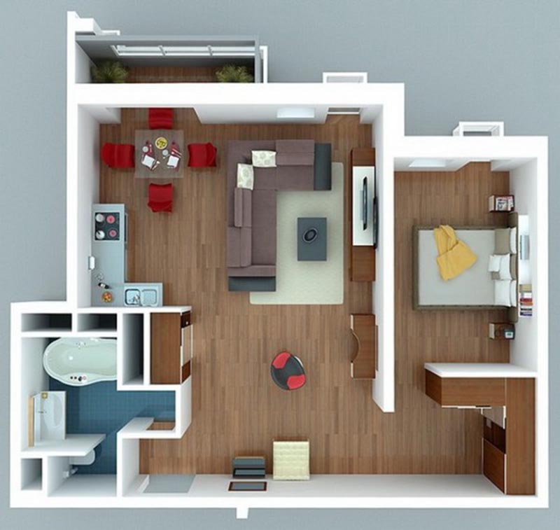 thiết kế căn hộ 1 1 vinhomes smart city hiện đại