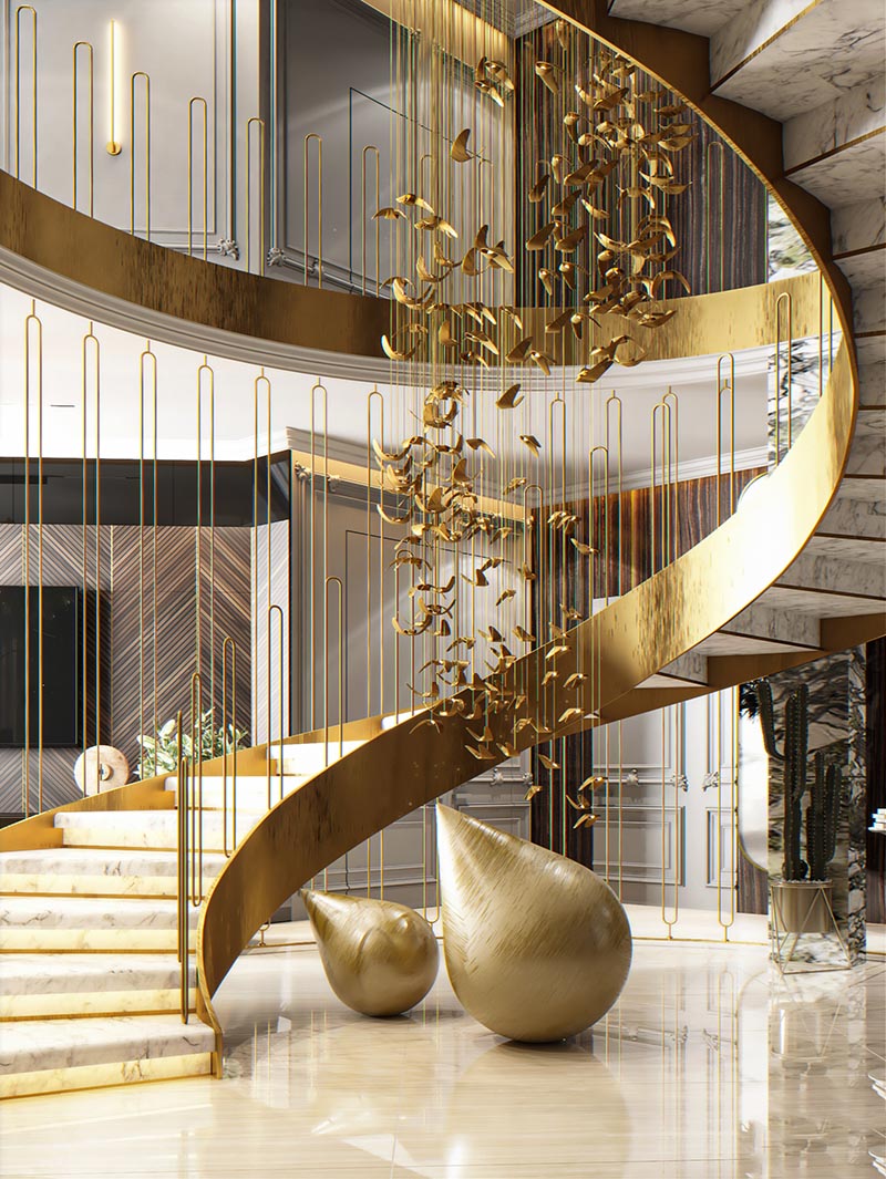 Top 10 mẫu cầu thang đẹp cho nhà biệt thự | Luxurious Design