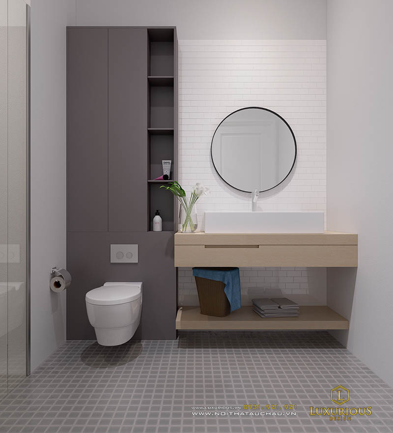 thiết kế căn hộ 1 1 vinhomes smart city phòng tắmđẹp