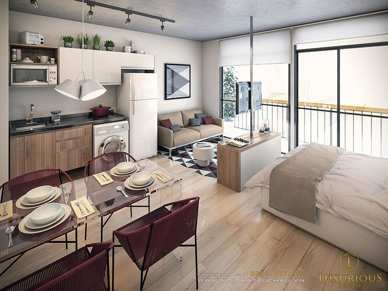 Thiết kế nội thất căn hộ vincity cean park studio