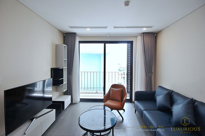 Mẫu thiết kế căn hộ 2 phòng ngủ vinctity ocean park hiện đại phòng khách hiện đại