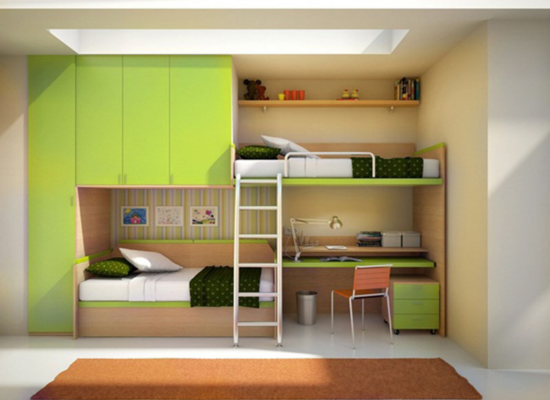 Mẫu thiết kế giường tầng thông minh đa năng cho phòng ngủ nhỏ