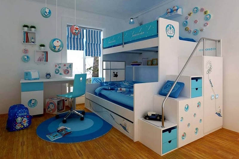 Mẫu thiết kế giường tầng đẹp phòng ngủ cho bé trai đẹp