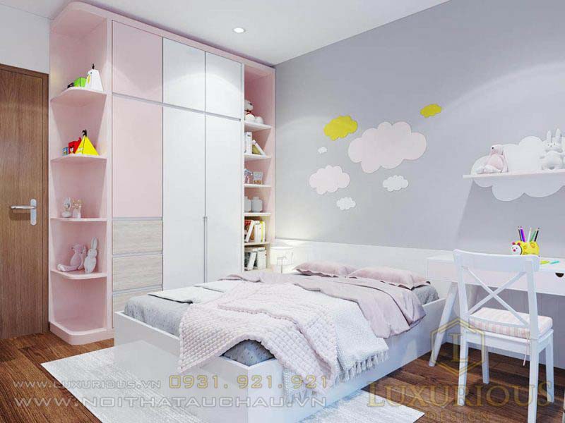 Mẫu thiết kế nội thất phòng ngủ nhỏ 10m2 cho con gái đẹp
