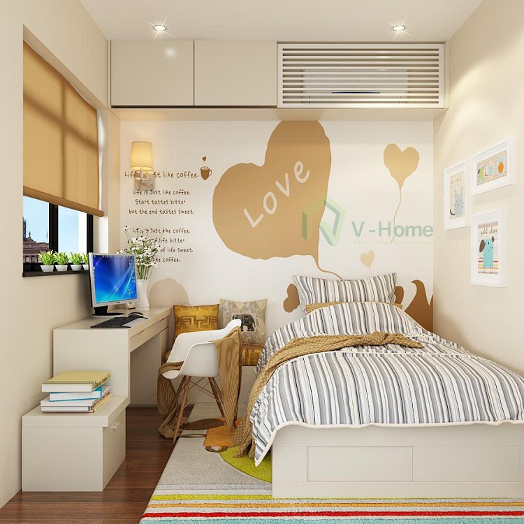sử dụng giấy dán tường để decor trang trí phòng ngủ