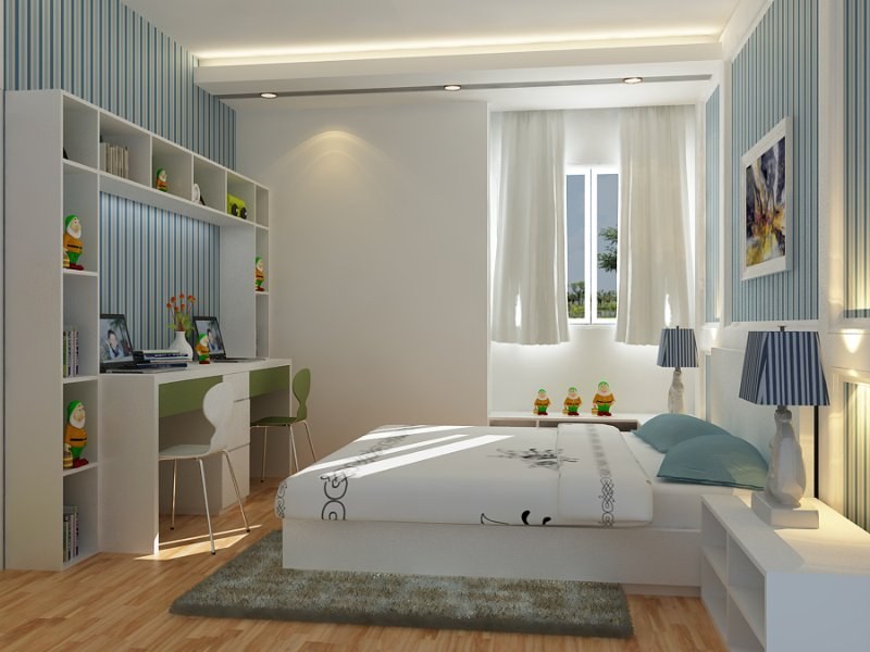 Thiết kế phòng ngủ 6m2 với những vật dụng chất liệu gỗ